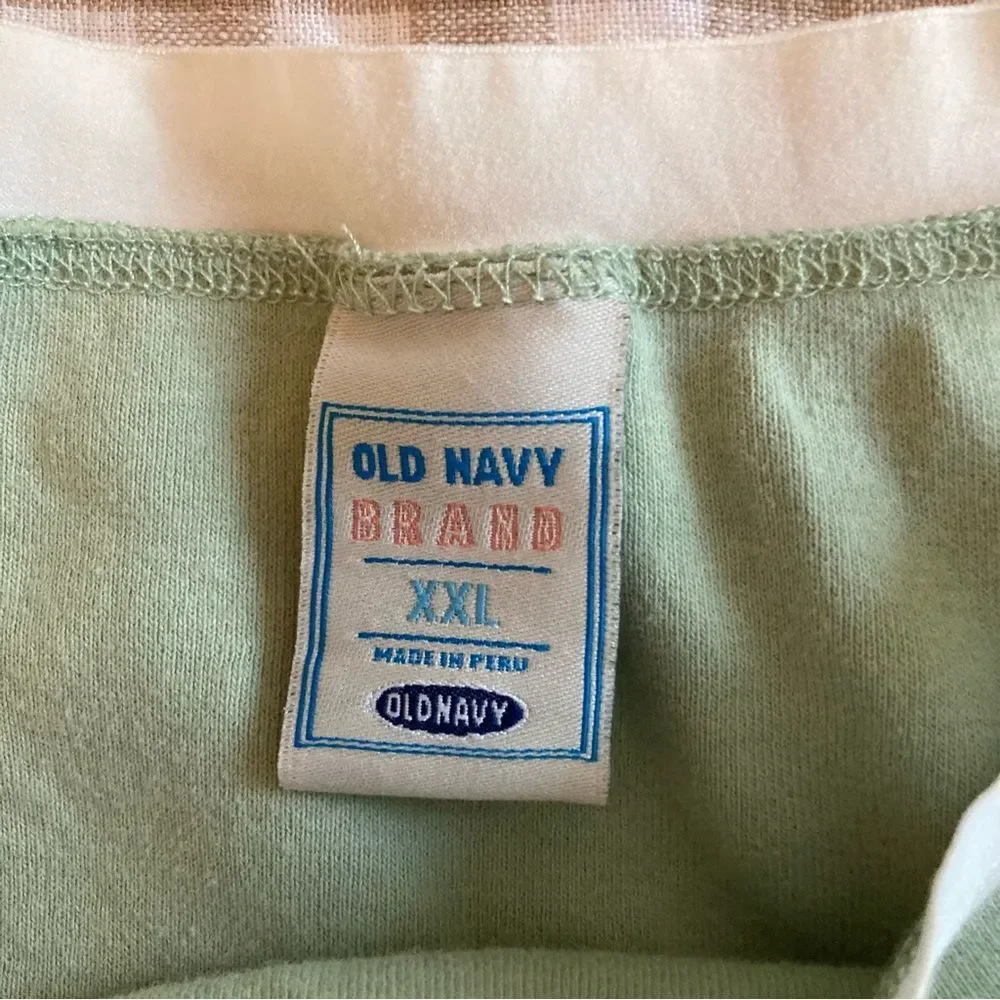 Vintage Y2K Old Navy Mint Green Long Sleeve Cotton Top Kids XXL
